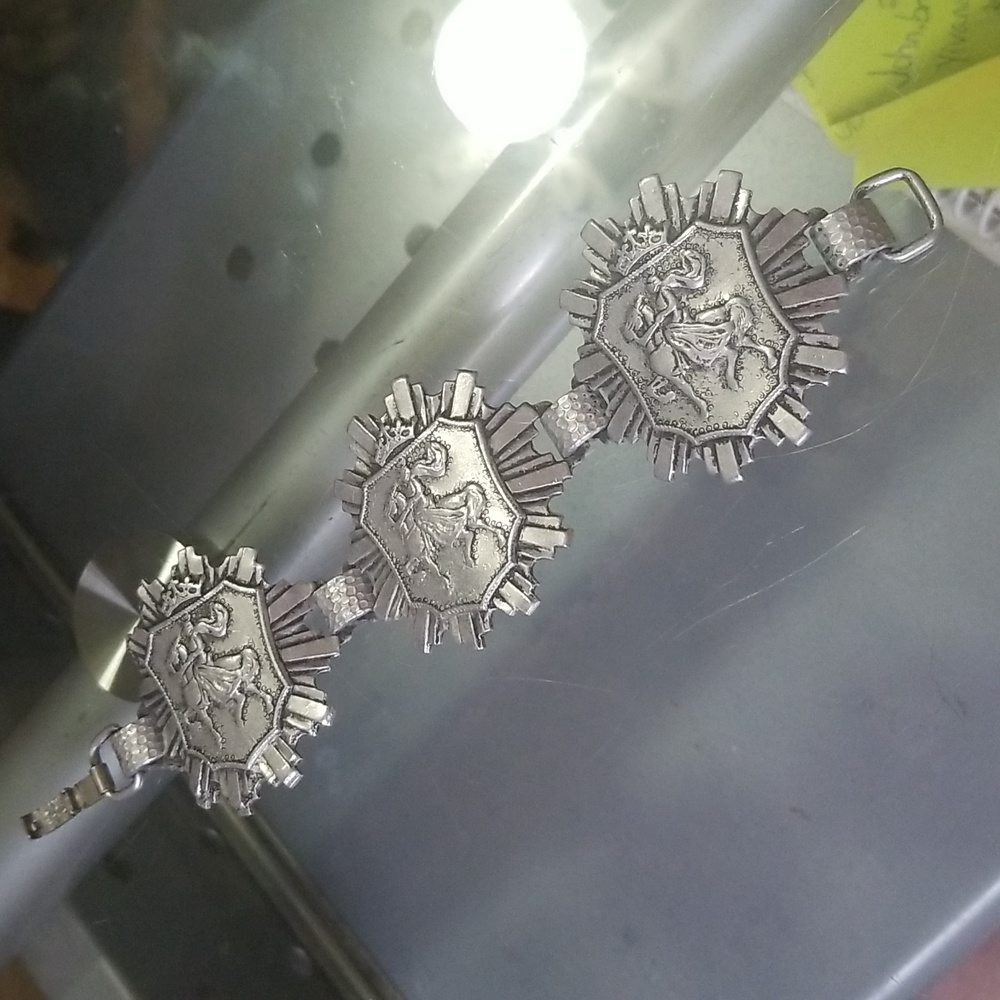 Vintage West Germany Heraldic Crown Bracelet